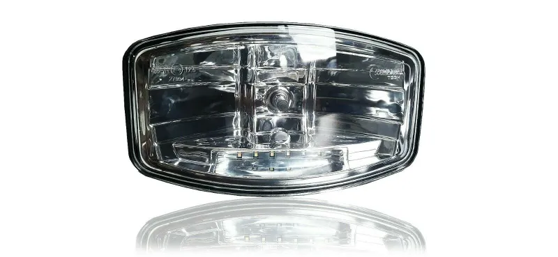 Комплект от 2 броя Халогени Фарове 12V-24V с крушка H7 + 6 ЖЪЛТИ LED габаритни светлини E-Mark За Камион Трактор Багер Земеделски Машини и др. - 5