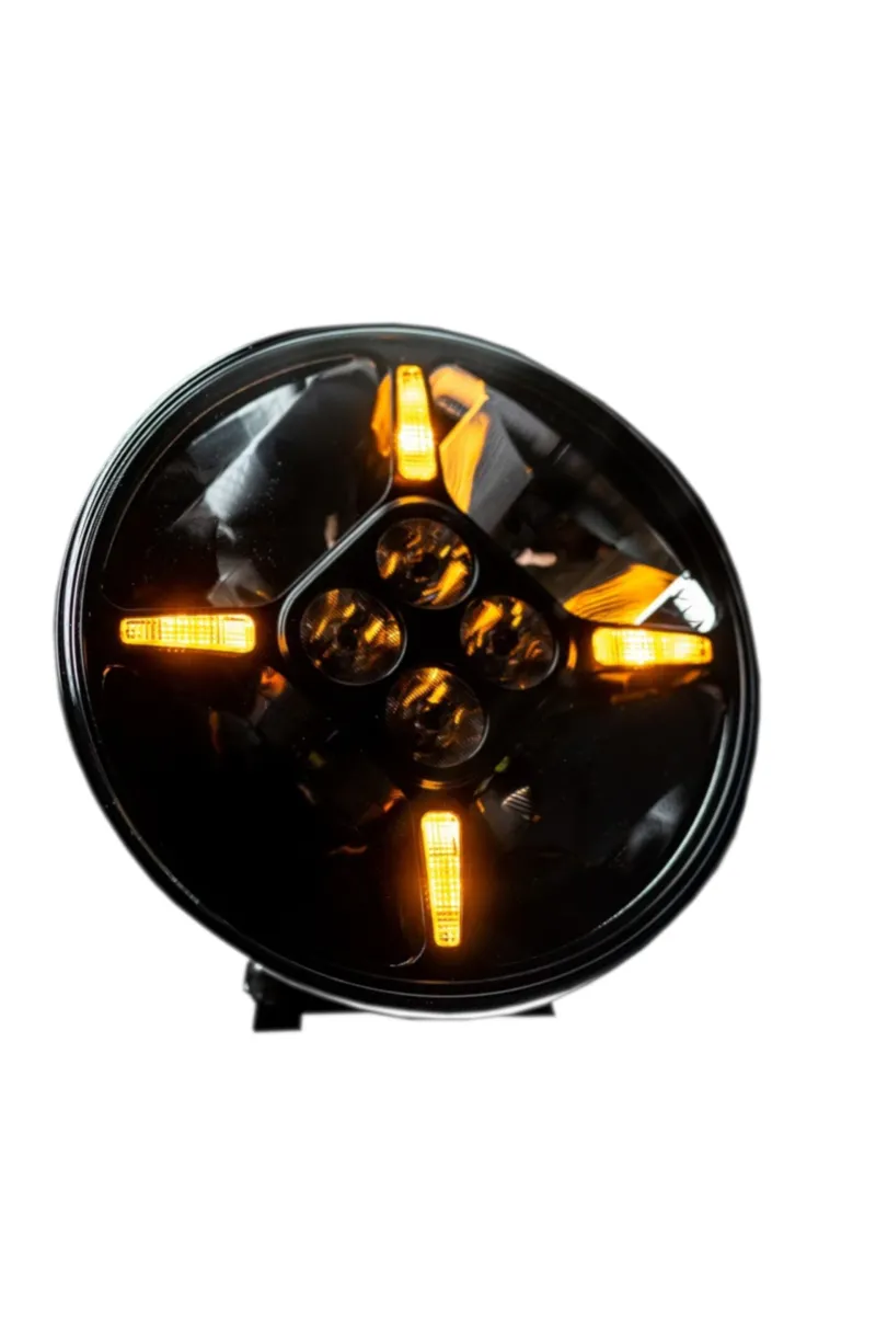 Комплект от 2 бр. LED Диодни Халогени, Фарове, с DRL, бяло-жълт цвят, Ø 218 мм, 12V-24V, 120W, За Джип, Камион, Трактор, Багер, Земеделски Машини и др. - 6