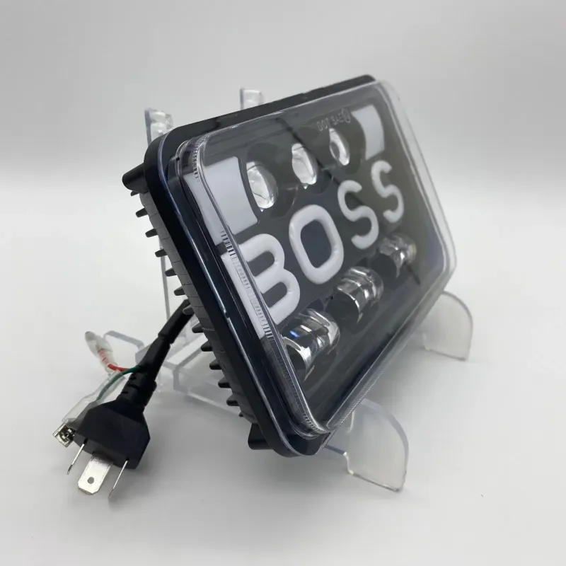 Комплект от 2бр. универсалeн 5 инча ЛЕД LED фар лампа халоген 12V-24V къси/дълги с DRL дневни светлини мигач бяло-жълто 9600lm за АТВ джип камион трактор и др. - 1