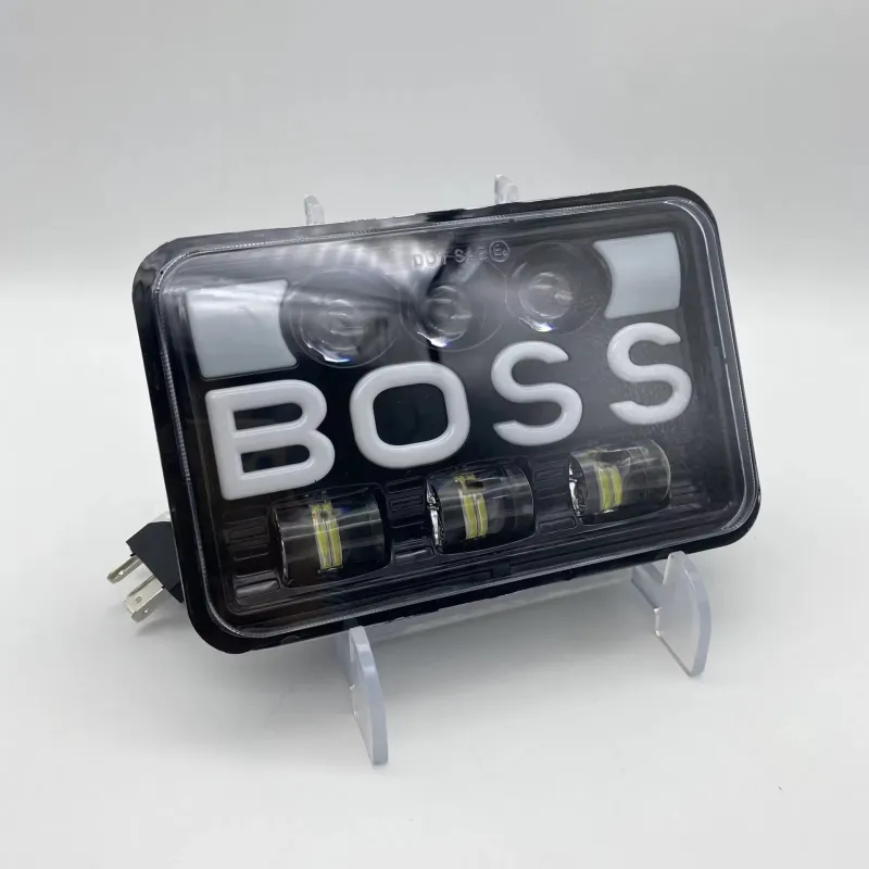 Комплект от 2бр. универсалeн 5 инча ЛЕД LED фар лампа халоген 12V-24V къси/дълги с DRL дневни светлини мигач бяло-жълто 9600lm за АТВ джип камион трактор и др. - 3