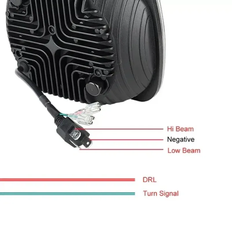 Комплект от 2бр. универсалeн 5x7 инча ЛЕД LED фар лампа халоген 12V-24V къси/дълги с DRL дневни светлини мигач бяло-жълто 9600lm за АТВ джип камион трактор и др. - 2
