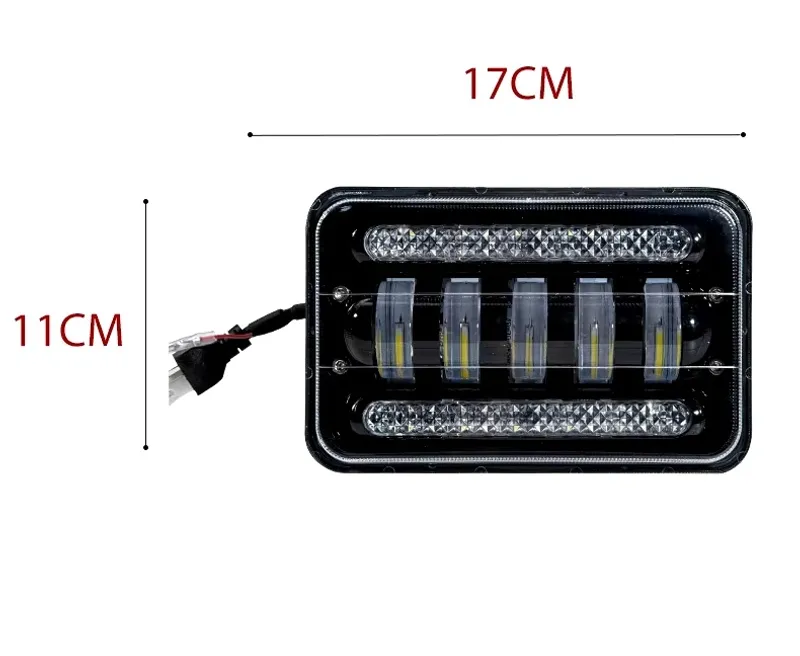 Комплект от 2бр. универсалeн 5 инча ЛЕД LED фар лампа халоген 12V-24V къси/дълги с DRL дневни светлини мигач бяло-жълто 8000lm за АТВ джип камион трактор и др. - 5