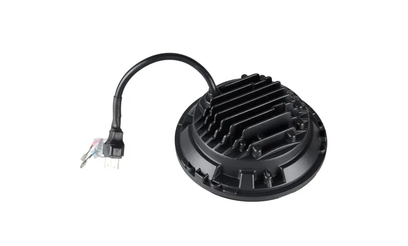 Комплект от 2бр. универсален 7 инча 18см ЛЕД LED фар лампа халоген 12V-24V къси/дълги с DRL дневни светлини бяло 8000lm за АТВ джип мотоциклет камион трактор и др. - 4