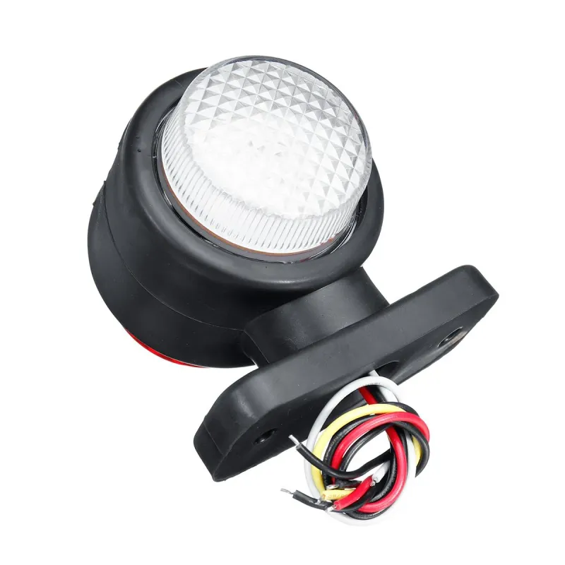 Комплект от 2 броя LED ЛЕД светодиодни габарити токоси рогче рогчета на 12V с три светлини бяла-жълта-червена - 4