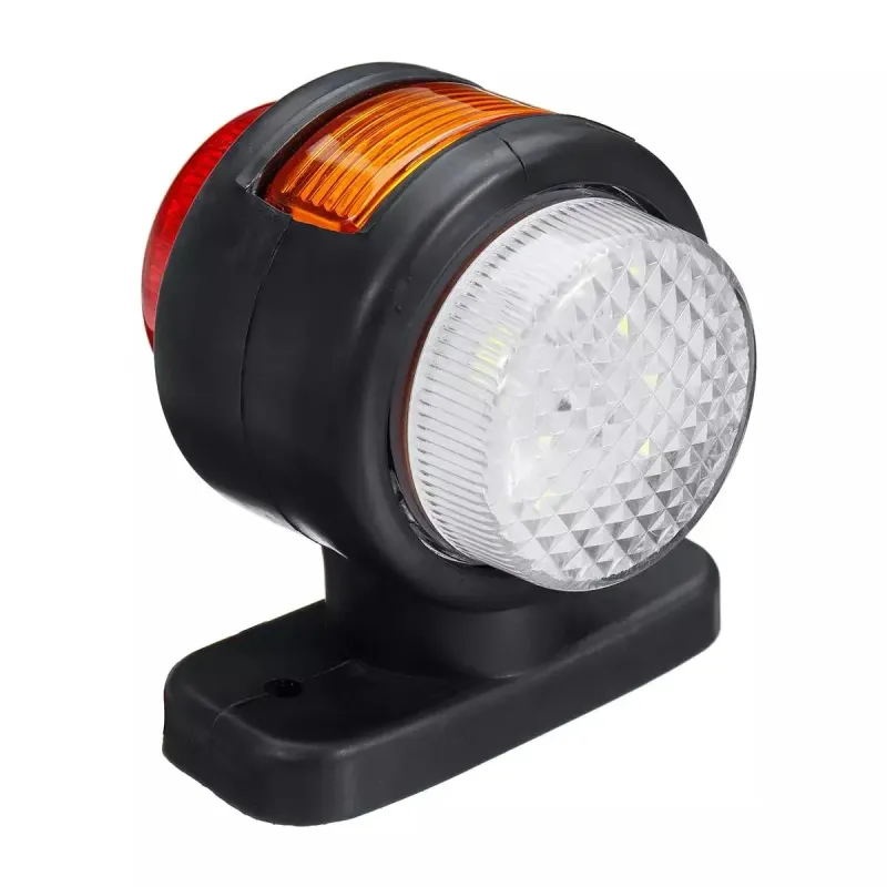 Комплект от 2 броя LED ЛЕД светодиодни габарити токоси рогче рогчета на 12V с три светлини бяла-жълта-червена - 8