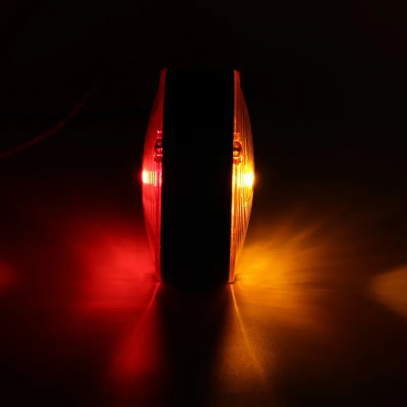 Комплект от 2 броя ЛЕД LED 24V габарит за огледало ОБЕЦИ за камион Scania Сканиа Volvo Волво MAN Ман DAF Даф Mercedes Мерцедес в оранжево-червено - 1
