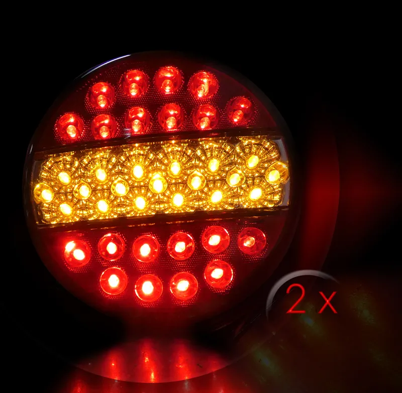 Комплект 2 Броя LED Диоден стоп тип хамбургер 12V 24V Волта бус камион ТИР ремарке - 2
