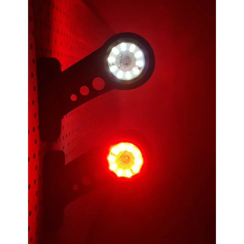 Комплект от 2 броя 12- 24V LED ЛЕД рогчета странични габаритни светлини въртящи се с ротация за камион ремарке платформа каравана и др. бяло-червено - 2
