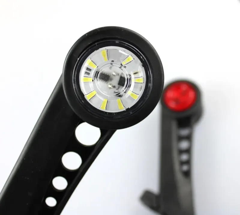 Комплект от 2 броя 12- 24V LED ЛЕД рогчета странични габаритни светлини въртящи се с ротация за камион ремарке платформа каравана и др. бяло-червено 180 Х 65 mm - 2