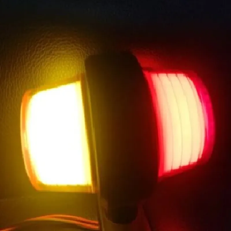 Комплект от 2 броя LED Диодни Странични Рогчета Маркери Габарити Светлини За Камион Тир Ремарке Платформа 12V 24V Оранжево Червено Неон Ефект 170 x 50 mm - 7