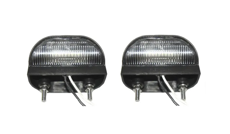 2 Броя Комплект LED Oсветление, Лед Плафон за Регистрационен Номер, 12V-24V, 75X45mm - 1