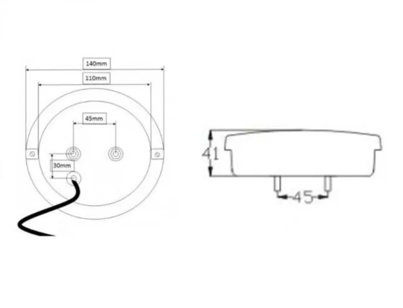Комплект LED Светодиодни Стопове с Неон Ефект, Кръгли, Тип Хамбургер 12V-24V, E4, Ø14 см - 1