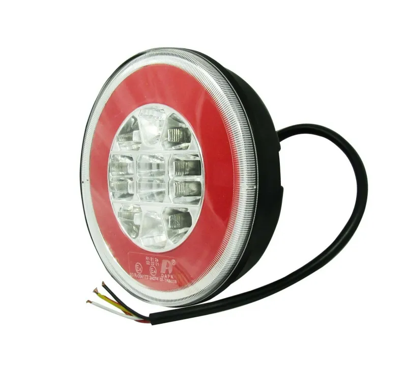 Комплект LED Светодиодни Стопове с Неон Ефект, Кръгли, Тип Хамбургер 12V-24V, E4, Ø14 см - 2