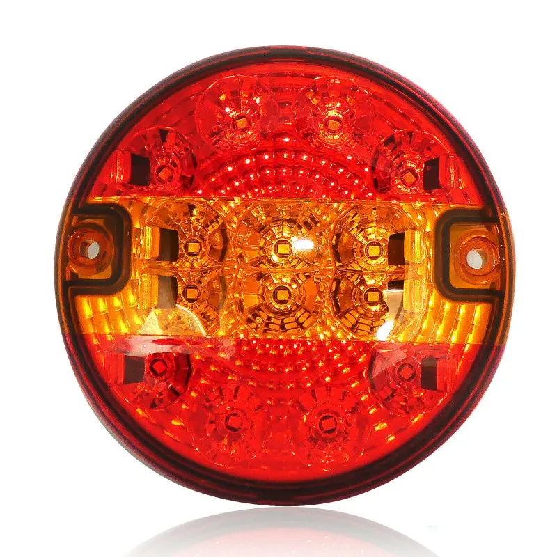 Комплект 2 Броя LED Лед Диоден Стоп Тип Хамбургер, Slim, Ø14cm, 12V-24V, За Камион, Ремарке, Бус , Каравана, Кемпер - 1
