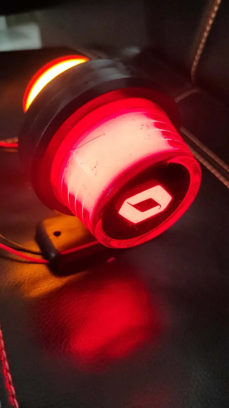 Комплект от 2 броя LED ЛЕД страничен габарит рогче 12 -24V оранжево - червено “old school” Неон Ефект с лого RNT - 6