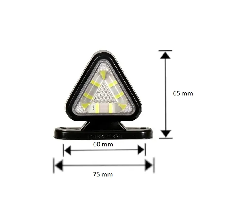 Комплект от 2 броя 18LED ЛЕД мини светодиоднен габарит токос тип рогче 12 - 24V бяло - червено с триъгълна форма Неон Ефект за ремаркета платформи камиони и др. - 1