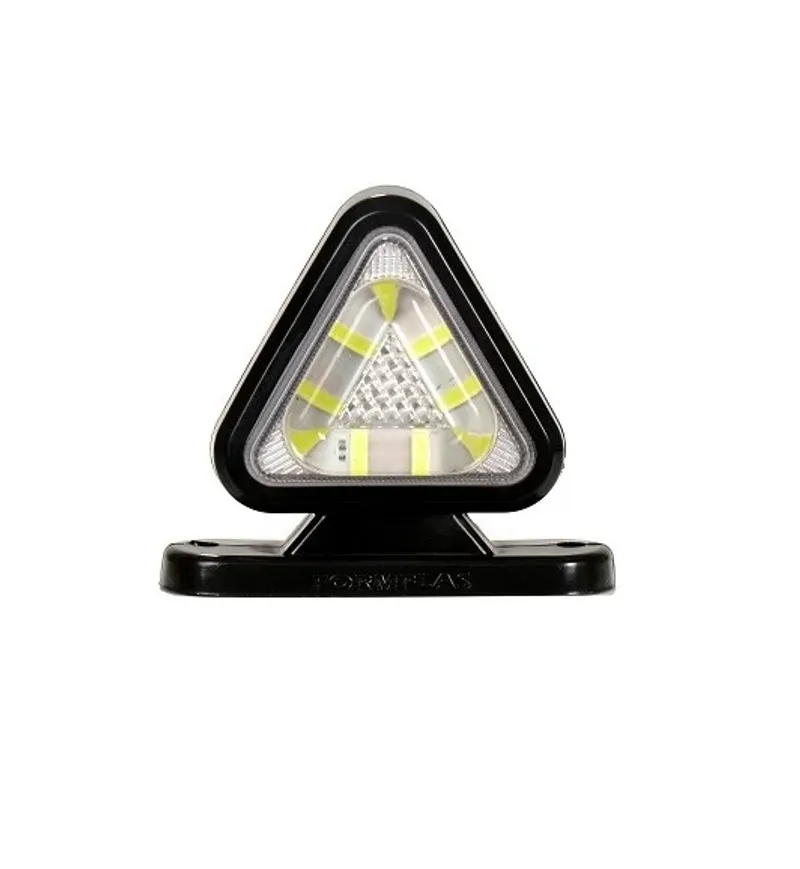 Комплект от 2 броя 18LED ЛЕД мини светодиоднен габарит токос тип рогче 12 - 24V жълто - червено с триъгълна форма Неон Ефект за ремаркета платформи камиони и др. - 1