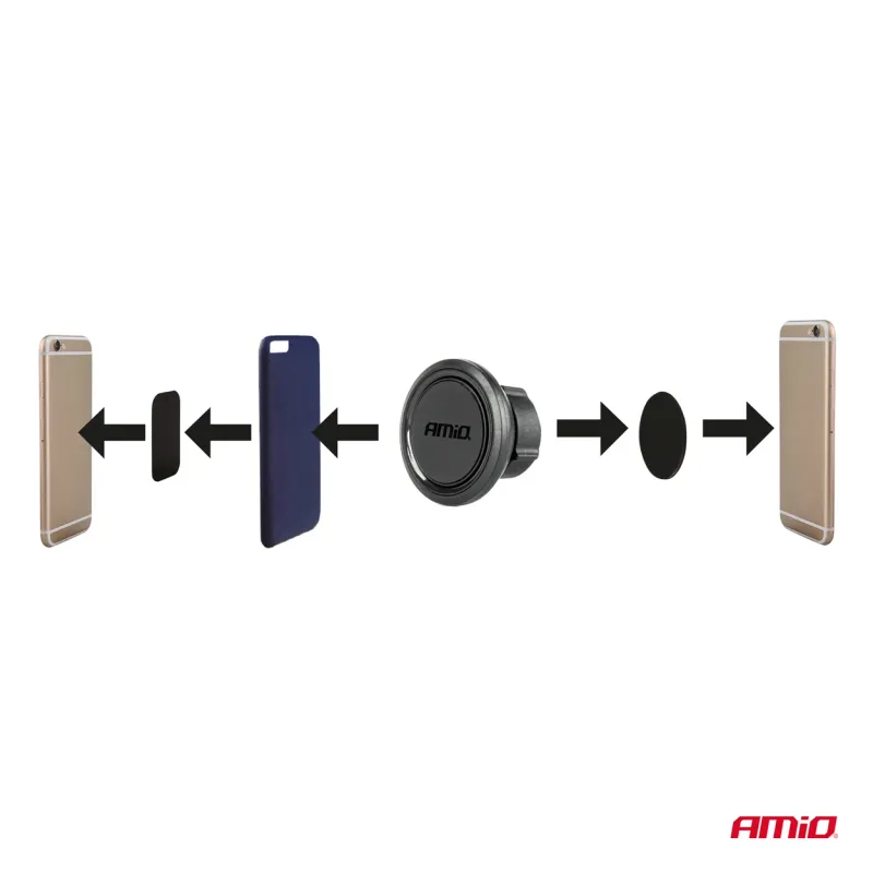 Магнитна стойка за телефон с вендуза за монтаж на стъкло въртяща се на 360° за автомобил - 5