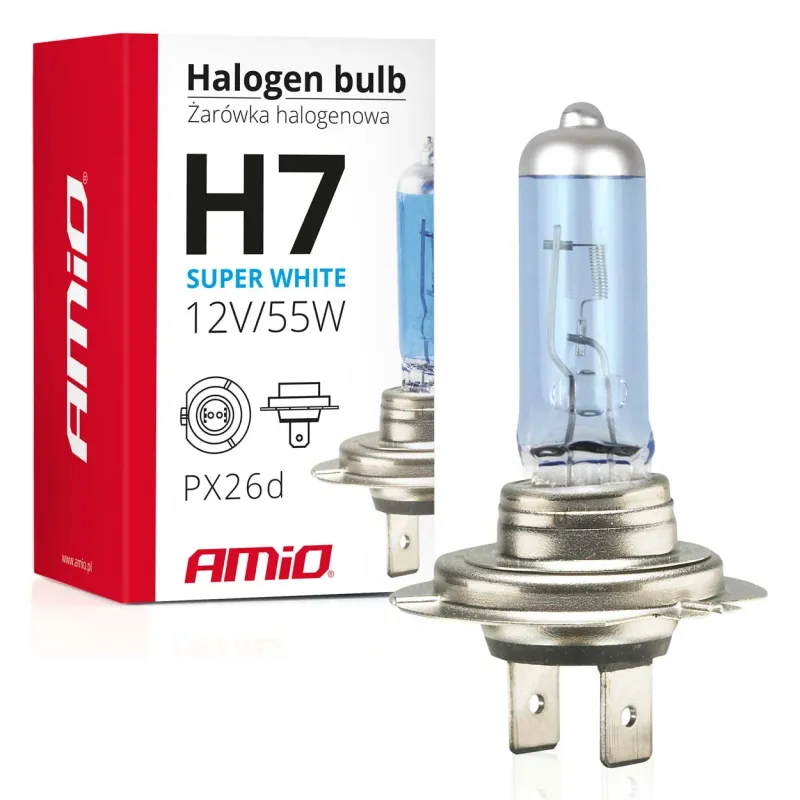 1 брой халогенна крушка H7 12V 55W с UV филтър Super White E4 - 3