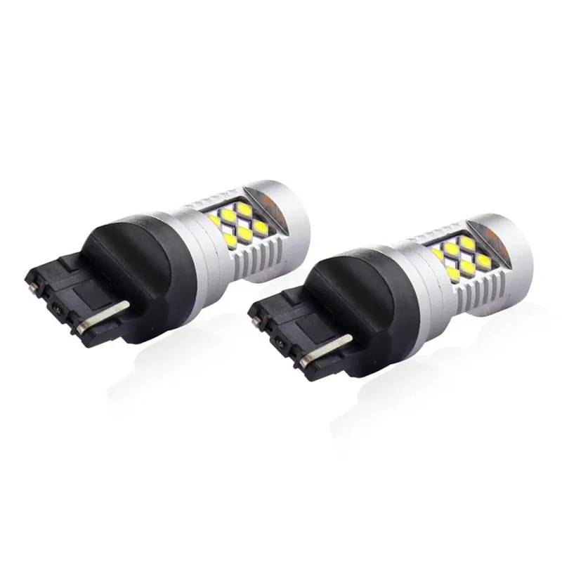 Комплект от 2бр. LED Лед Диодни крушки T20 W21W Canbus 3030 24SMD 12V-24V бяла светлина - 1