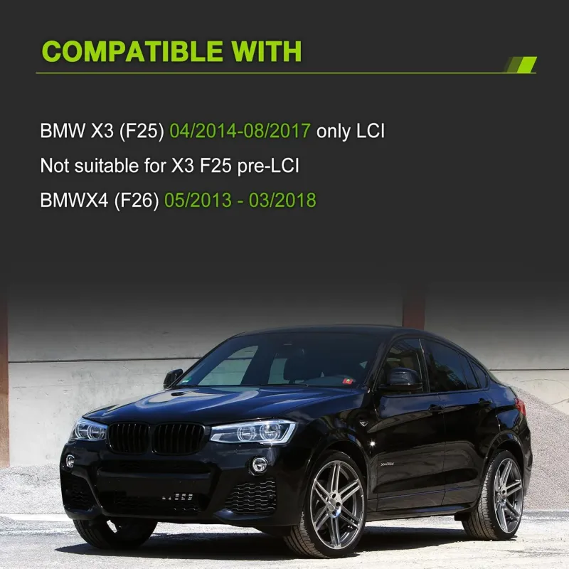 Двойни Бъбреци Решетки За БМВ BMW X3 X4 FACELIFT F25 F26 2014 - 2017г. Черен Гланц Лак - 2
