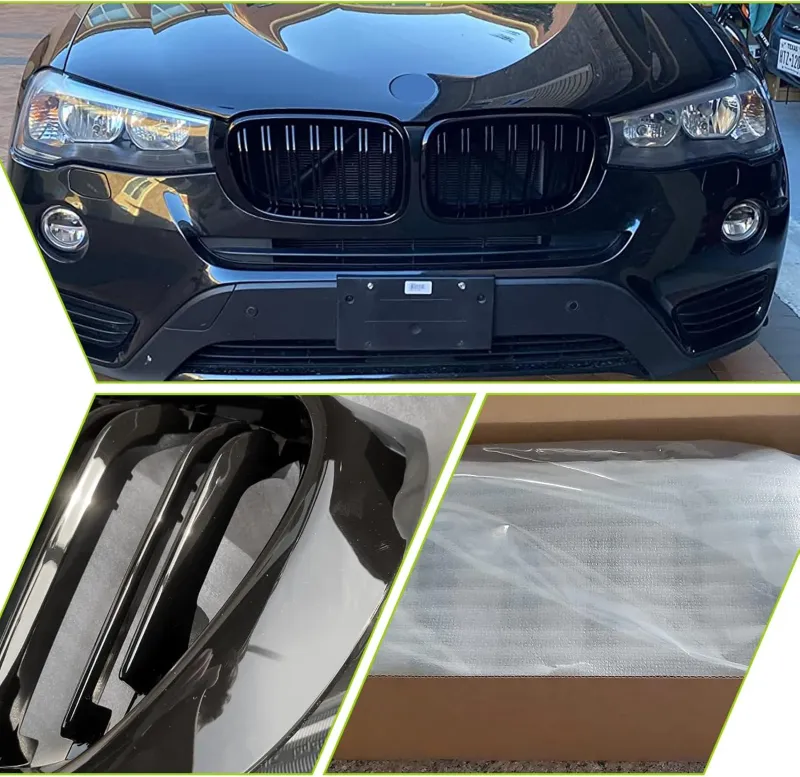 Двойни Бъбреци Решетки За БМВ BMW X3 X4 FACELIFT F25 F26 2014 - 2017г. Черен Гланц Лак - 6