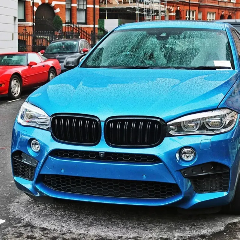 Двойни Бъбреци Решетки За БМВ BMW X5 X6 F15 F85 F16 F86 2014+ Черен Гланц Лак - 3
