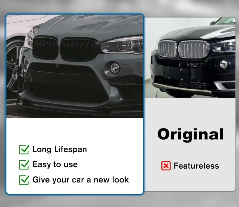 Двойни Бъбреци Решетки За БМВ BMW X5 X6 F15 F85 F16 F86 2014+ Черен Гланц Лак - 10
