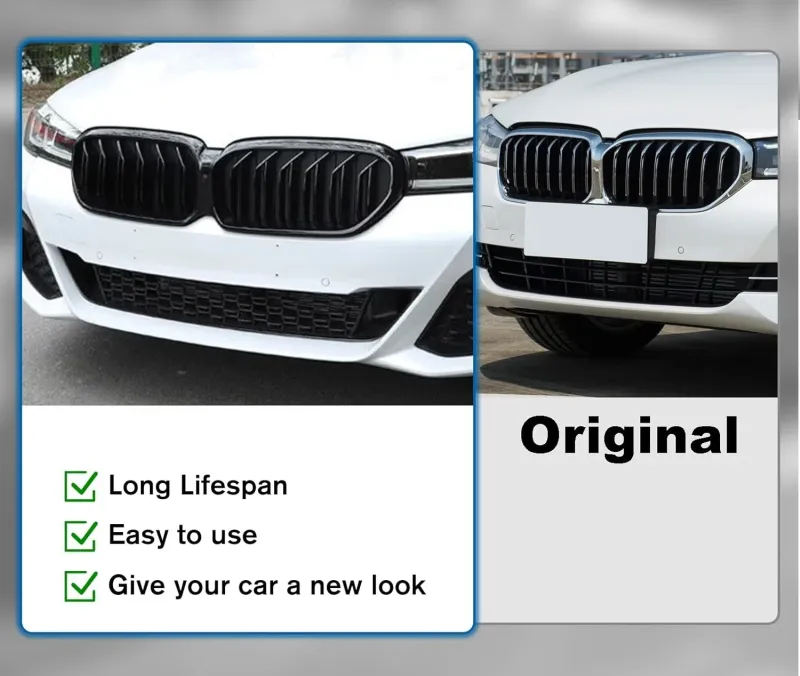 Двойни Бъбреци Решетки За BMW 5 SERIES G30 G31 LCI БМВ 5-та Серия Facelift BMW G30 G31 G38 2020г.-2023г. Черен Гланц Лак - 10