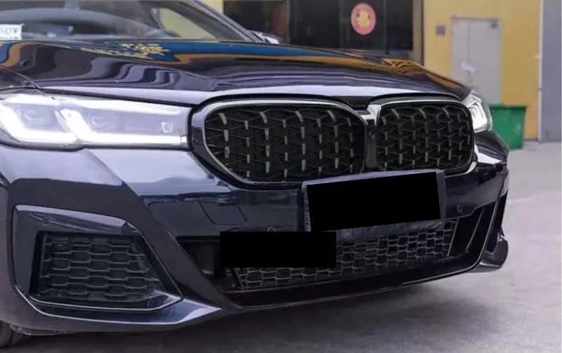 Бъбреци Решеткa за BMW 5-та серия G30 G38 525i 530i 540i 2020+ Facelift Фейслифт LCI Diamond Style Черен Гланц - 3
