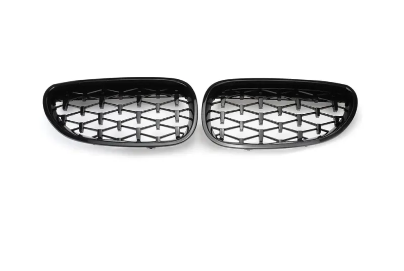 Бъбреци Решетки за BMW 5-та Серия E60 / E61 (2003-2010) 1 Diamond Style Черен Гланц - 2