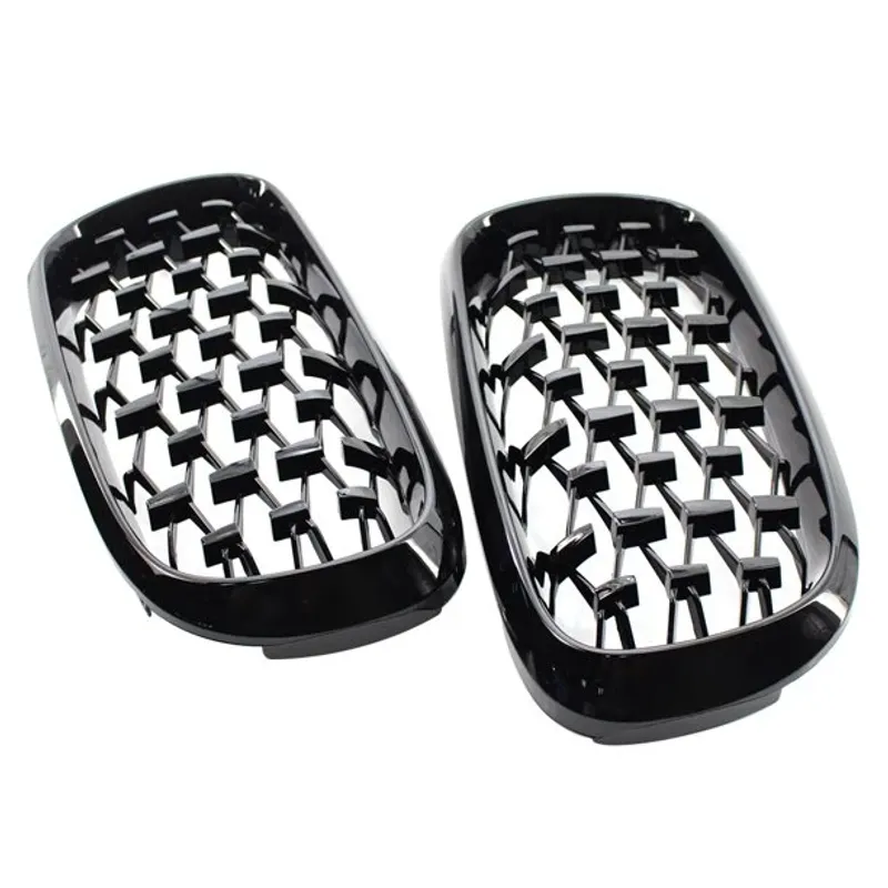 Бъбреци Решетки за BMW X5 E70 / X6 E71 (2007-2013)Diamond Style Черен Гланц - 4