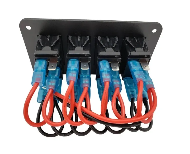 Панел за вграждане с 4 бутона ON-OFF универсални 12-24V за LED светлини бар фарове лебедки лампи за кола камион каравана джипове лодка и др. - 9