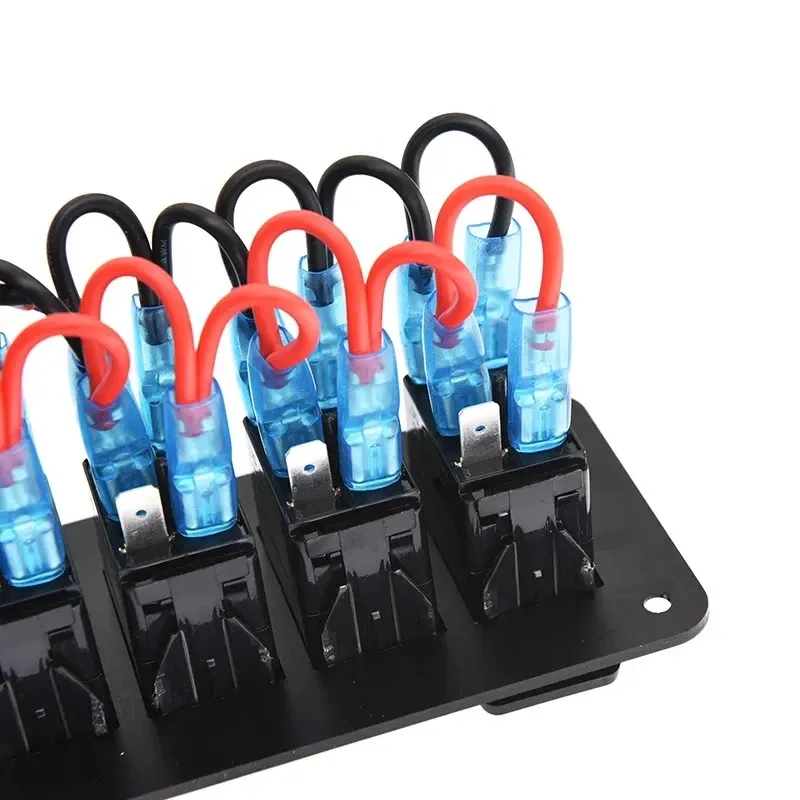 Панел за вграждане с 5 бутона ON-OFF универсални 12-24V за LED светлини бар фарове лебедки лампи за кола камион каравана джипове лодка и др. - 9