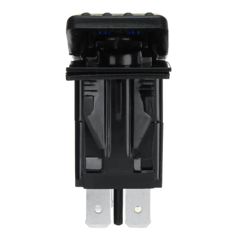Копче, Бутон, За Вграждане, за LED Лед Бар, Халоген, Светлини, 12V - 24V, Надпис  LED LIGHT BAR , Синя Светлина - 2