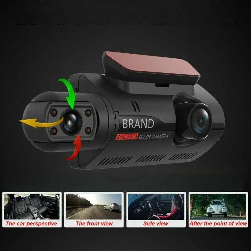 Авторегистратор видeорегистратор записваща видеокамера за автомобил Full HD 1080P 2 камери + 32 GB Micro SD Card карта с памет 85 x 50 mm - 12