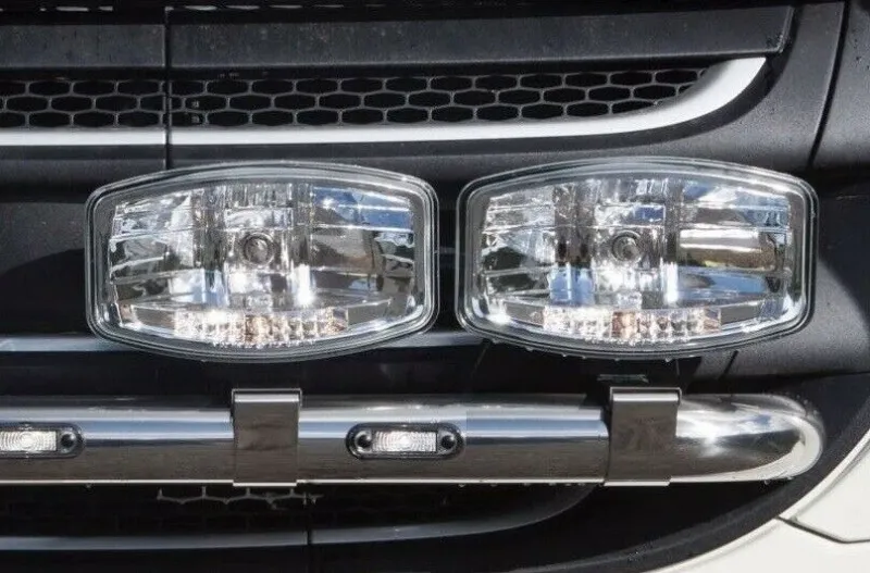 1 Брой Халоген Фар 12V-24V с крушка H7 + 6 ЖЪЛТИ LED габаритни светлини E-Mark За Камион Трактор Багер Земеделски Машини и др. - 11