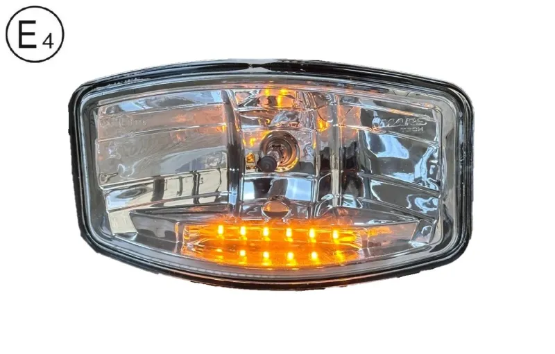 1 Брой Халоген Фар 12V-24V с крушка H7 + 6 ЖЪЛТИ LED габаритни светлини E-Mark За Камион Трактор Багер Земеделски Машини и др. - 10