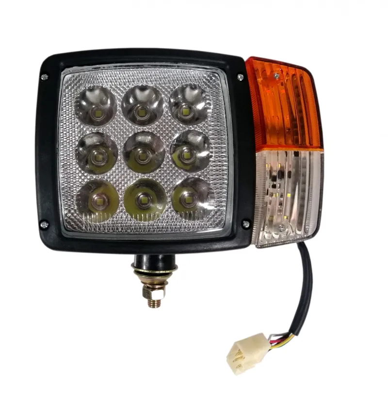 Комплект LED Фарове с Мигач, Габарит, Подходящ за Трактор, Комбайн, Багер, Снегорин и др - 9 диода 27W 12-24V 2200-2700 lm - 4