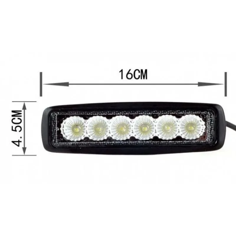 6 LED 18W Халоген Водоустойчива Светлина Работна Лампа 10-30V за Ролбар АТВ, Джип Разпръсната Светлина FLOOD - 1