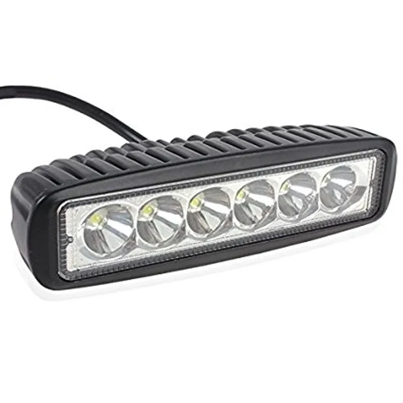 6 LED 18W Халоген Водоустойчива Светлина Работна Лампа 10-30V за Ролбар АТВ, Джип Разпръсната Светлина FLOOD - 2