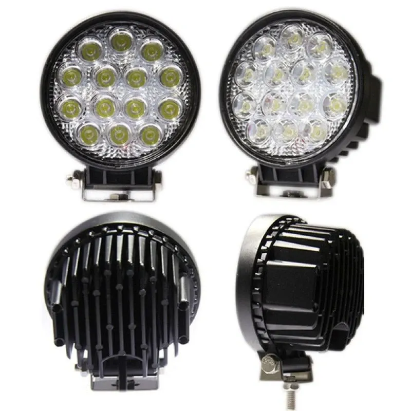 Универсален 42W Лед LED Халоген Фар Работна Лампа 12V - 24V за автомобил офроуд бус ван камион - 4
