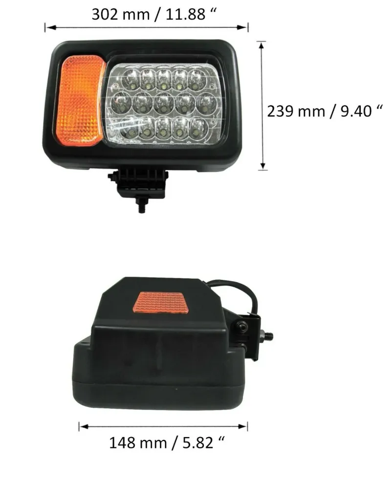 Десен фар 16LED къси / дълги светлини мигач рефлектор подходящ за трактор комбайн багер и др. - 1