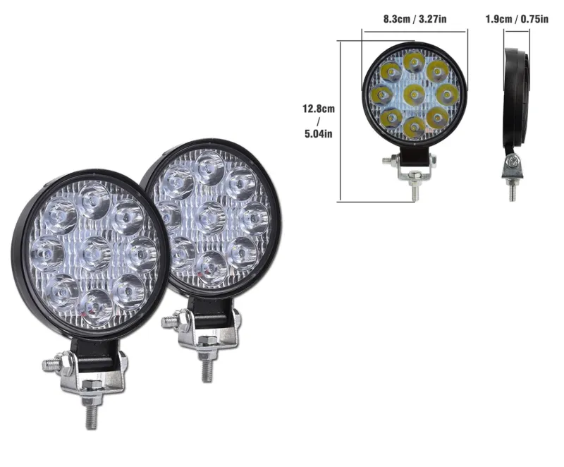 Комплект от 2бр. Мини Лед LED Диоден Фар Халоген Дневни Светлини 12V - 24V за автомобил офроуд бус ван камион - 1