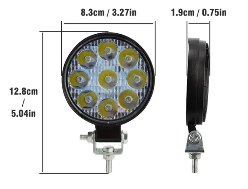 Комплект от 2бр. Мини Лед LED Диоден Фар Халоген Дневни Светлини 12V - 24V за автомобил офроуд бус ван камион - 4