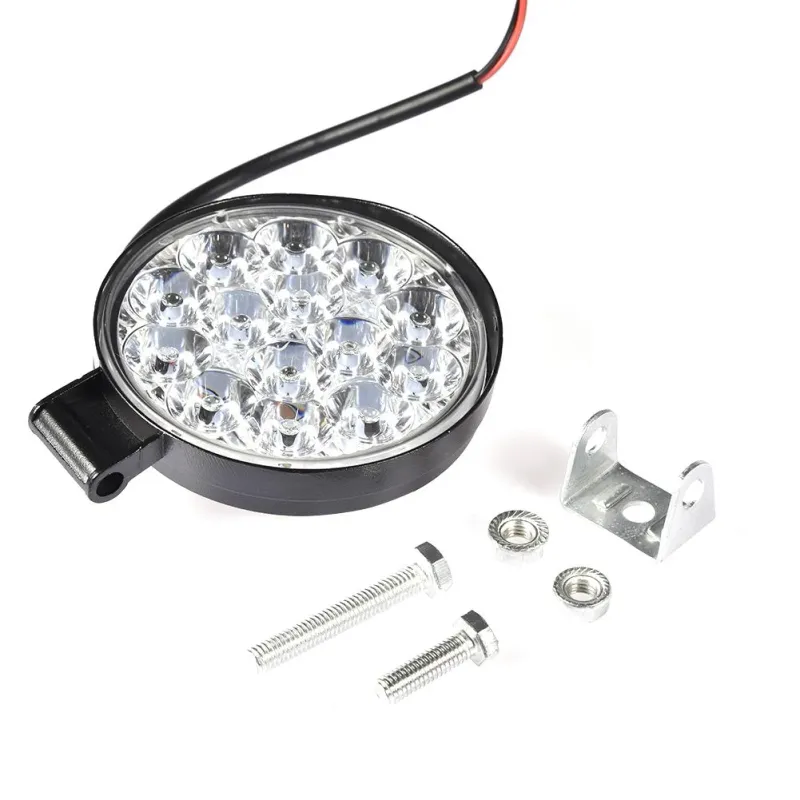 Комплект от 2бр. 42W Мини Лед LED Диоден Фар Халоген Дневни Светлини 12V - 24V за автомобил офроуд бус ван камион - 12