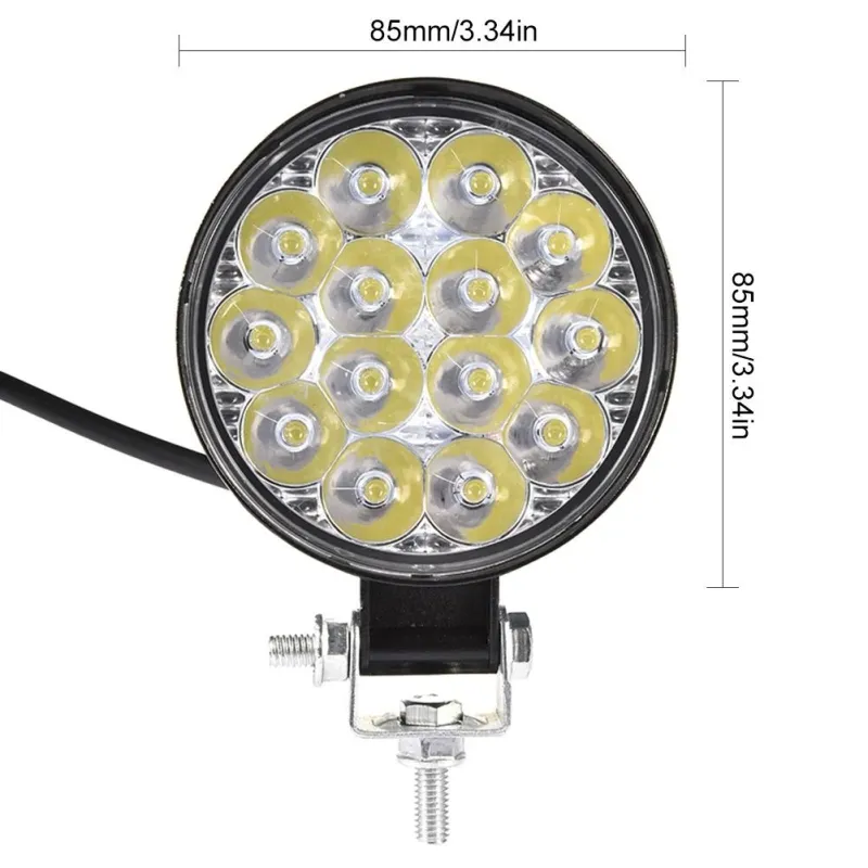 Комплект от 2бр. 42W Мини Лед LED Диоден Фар Халоген Дневни Светлини 12V - 24V за автомобил офроуд бус ван камион - 7