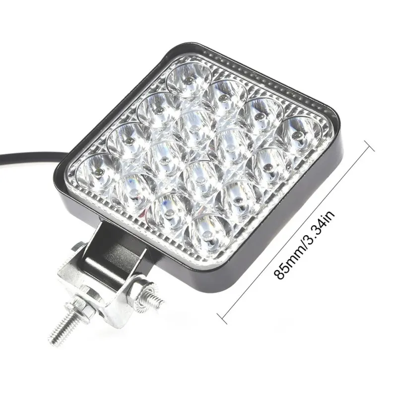 Комплект от 2бр. 48W Мини Лед LED Диоден Фар Халоген Дневни Светлини 12V - 24V за автомобил офроуд бус ван камион - 14