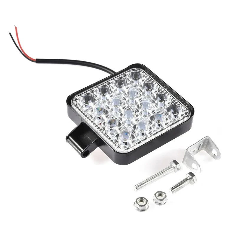 Комплект от 2бр. 48W Мини Лед LED Диоден Фар Халоген Дневни Светлини 12V - 24V за автомобил офроуд бус ван камион - 4