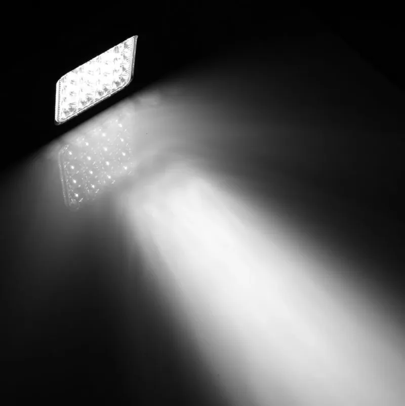 Комплект от 2бр. 48W Мини Лед LED Диоден Фар Халоген Дневни Светлини 12V - 24V за автомобил офроуд бус ван камион - 8